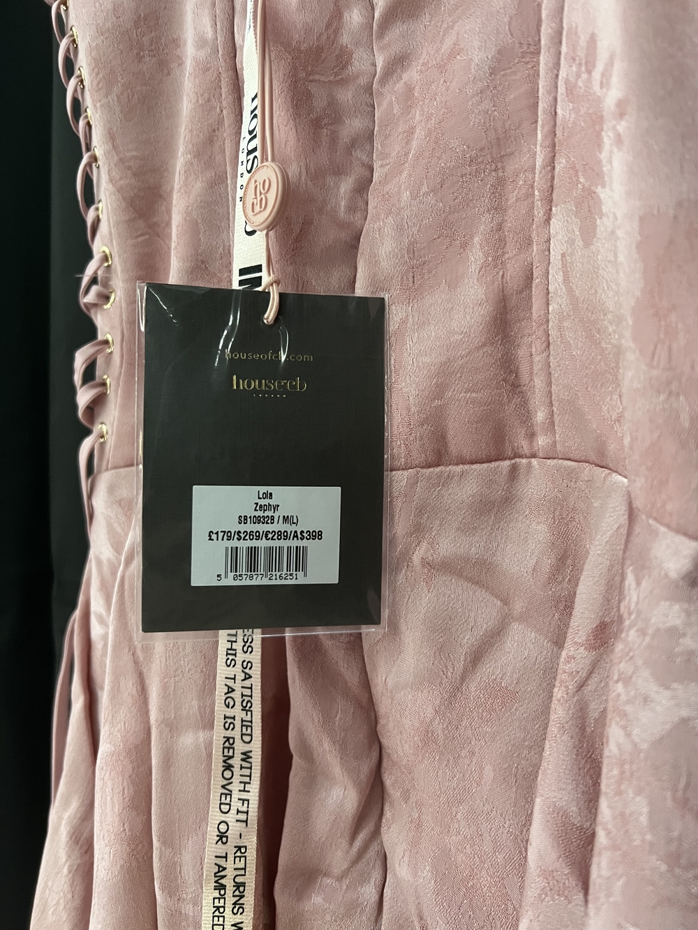 House of CB; Lola Blush Pink Lace-Up Bustier Dress - Picture 4 of 6